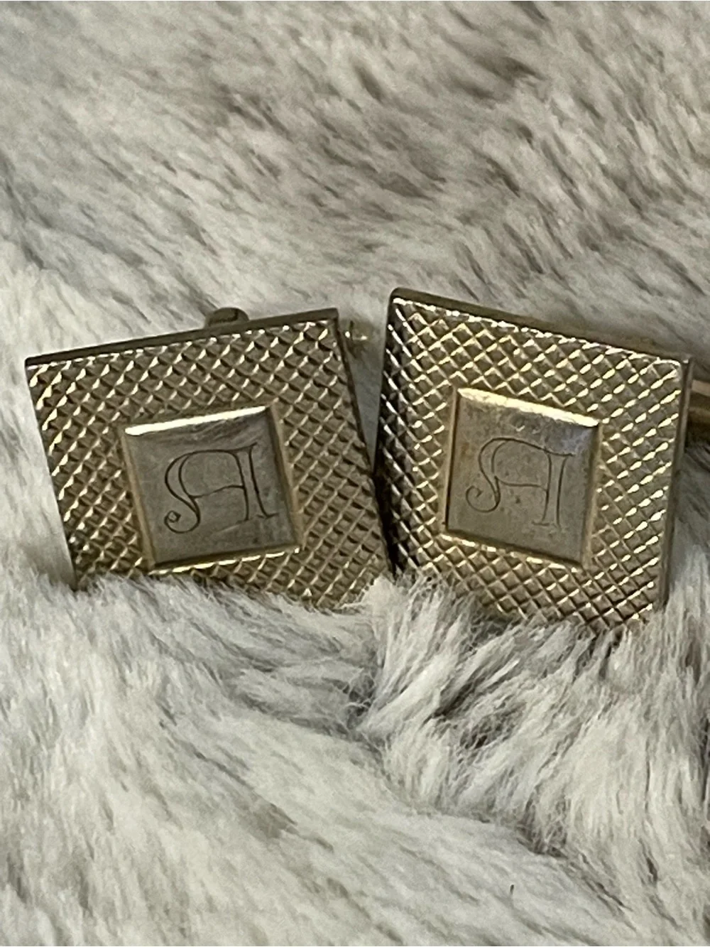 Monogrammed “A” Gold-Tone Men’s Cufflinks - Elegant Square Design